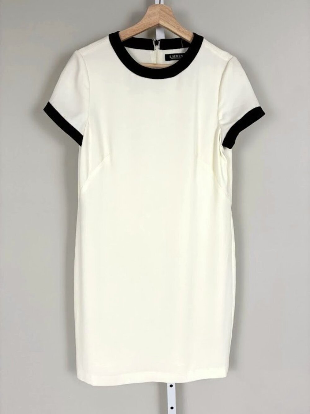 Lauren Ralph Lauren NWT Colorblock Shift Dress Cream Black Mod Size 8